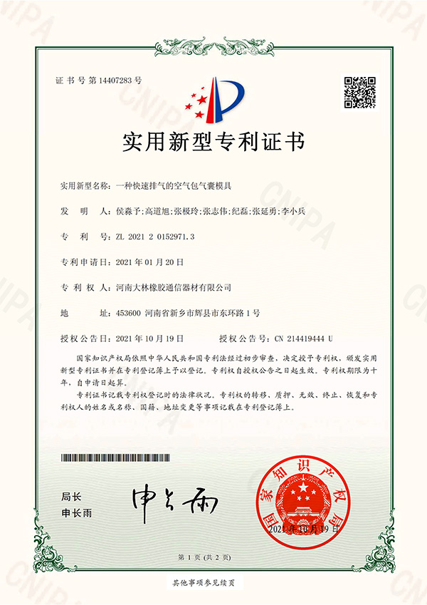 一种快速排气的空气包气囊模具