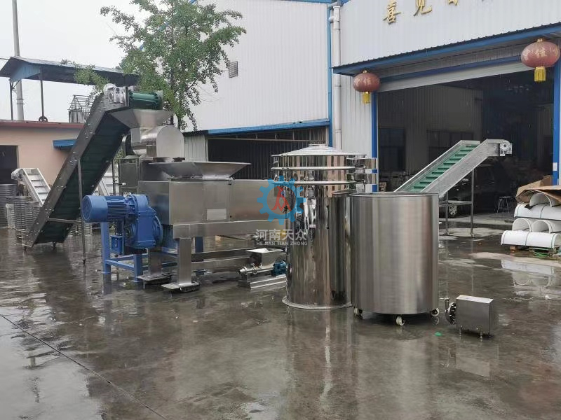 水果清洗風(fēng)干壓榨處理線技術(shù)方案