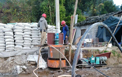 贵州客户搅拌机注浆机使用现场