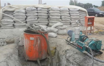 广州客户bw150注浆泵使用现场