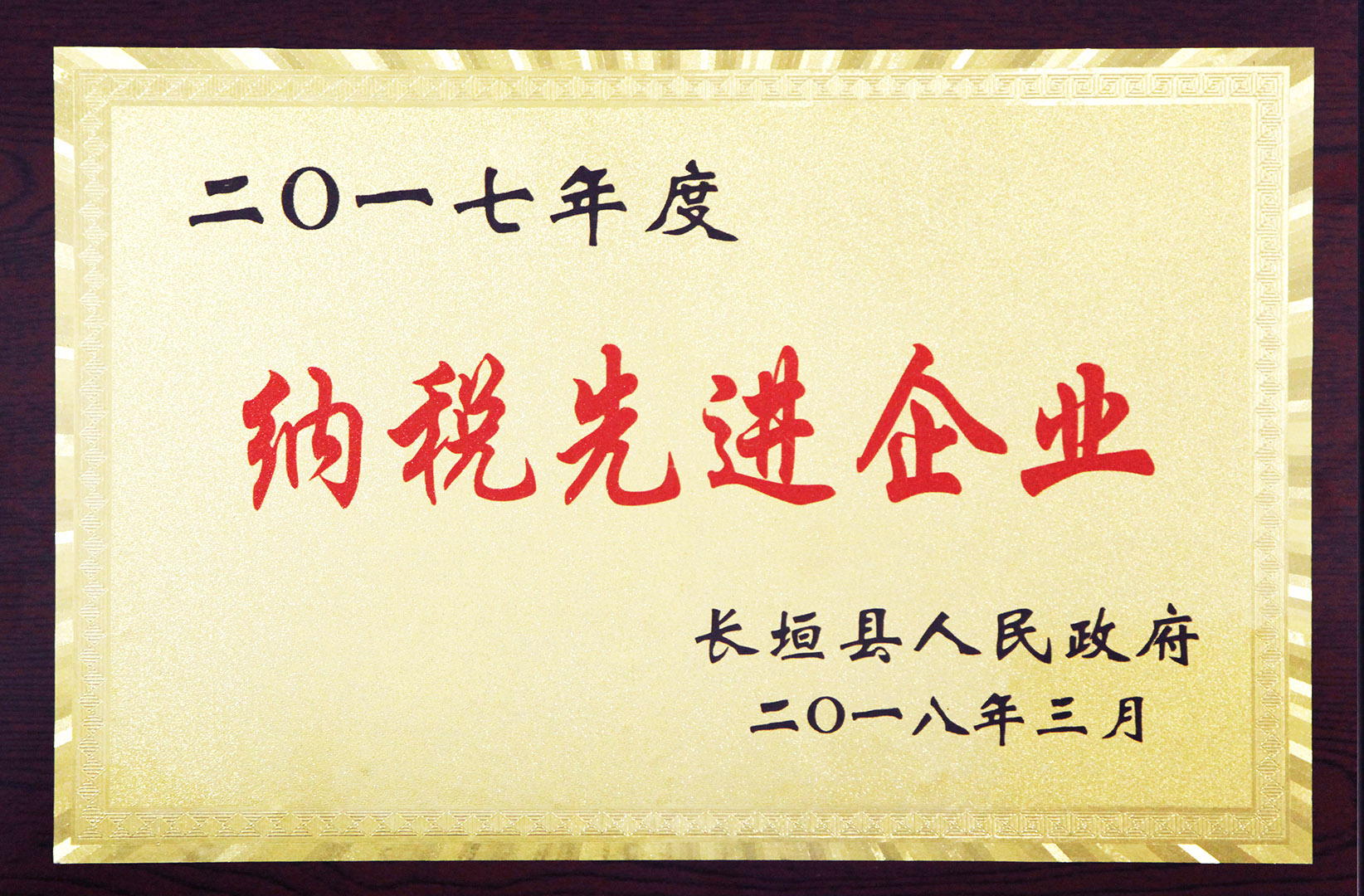 纳税先进企业