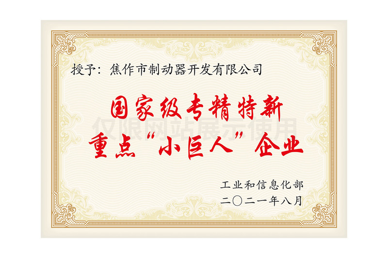 國(guó)家級(jí)專精特新重點(diǎn)“小巨人”企業(yè)