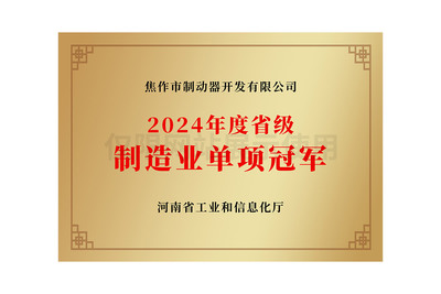 2024年度省级制造业单项冠军