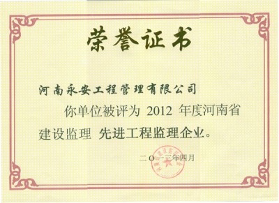 2012省年先进监理企业