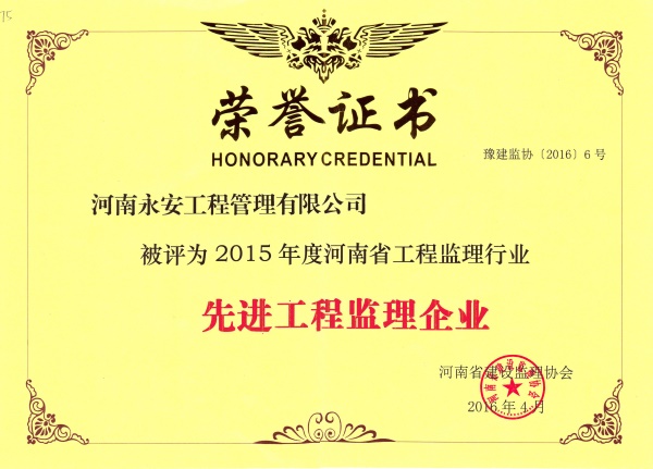 2015年省先进监理企业