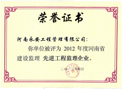 2012年省先进监理企业