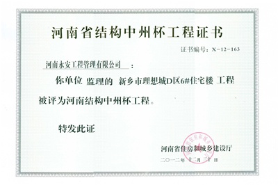 理想城结构中州杯奖