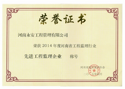 2014年省先进监理企业