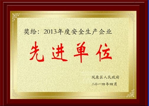 2013年度安全生产企业先进单位