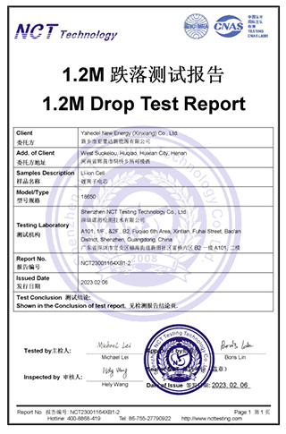 1.2M drop test report