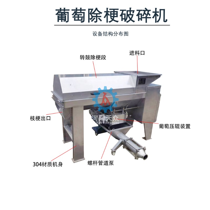 葡萄除梗破碎機