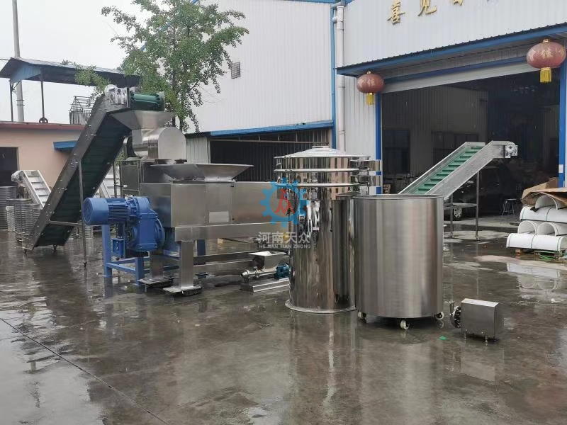 水果清洗風干壓榨處理線技術(shù)方案