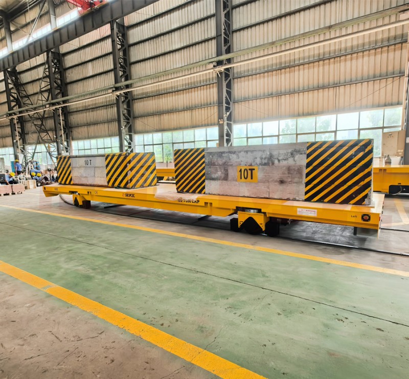 睿迈科20吨弧形转弯轨道车 蓄电池供电 U型轨道地平车 可定制