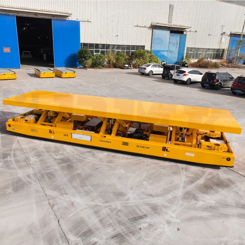 16吨全向无轨车 三剪叉同步平台升降 纵横移动转运车
