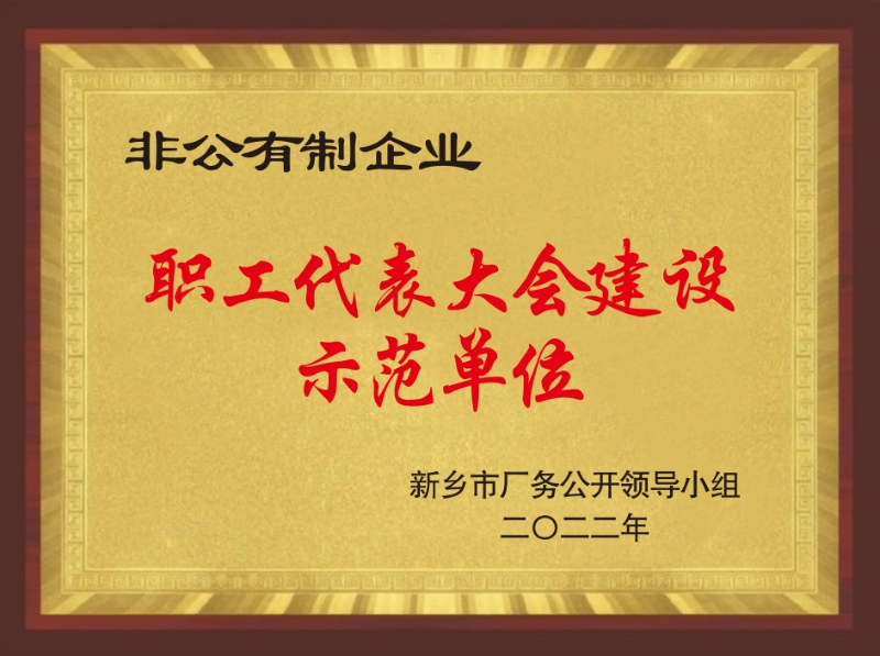新乡市非公有制企业职工代表大会建设示范单位