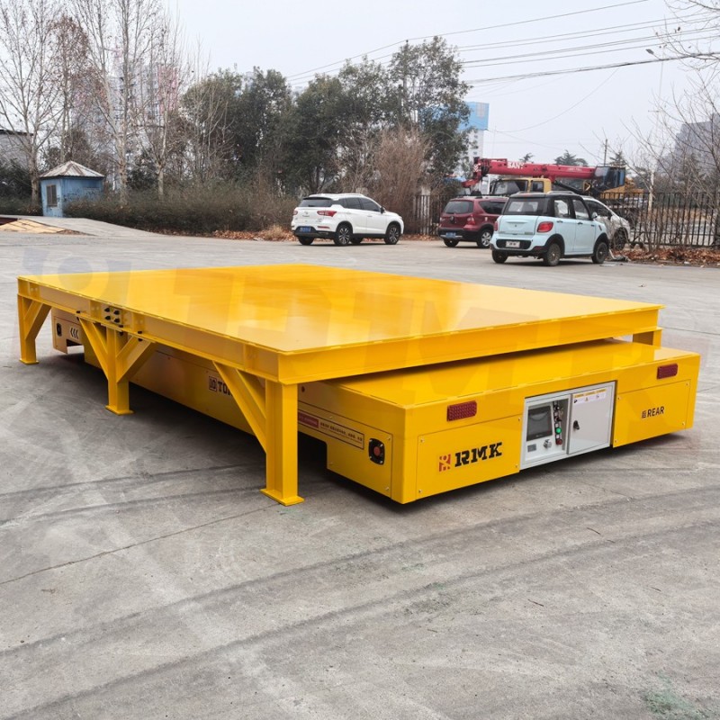 剪叉举升800高 10吨液压转向无轨车