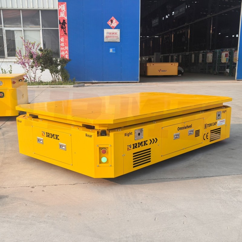 睿迈科5T蓄电池电动平车厂家 无轨万向移动搬运平车 运行时间长