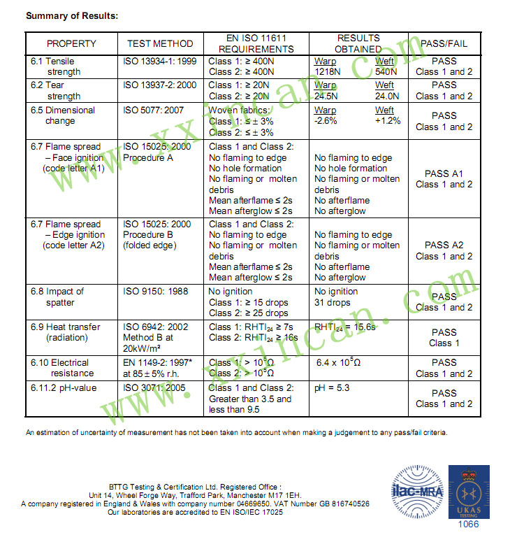 欧标阻燃面料 EN阻燃布 11611阻燃布