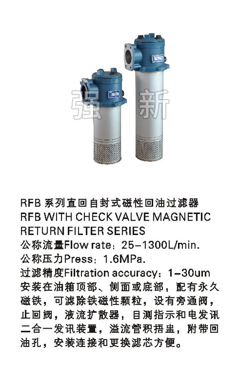 RFB系列直回自封式磁性回油过滤器