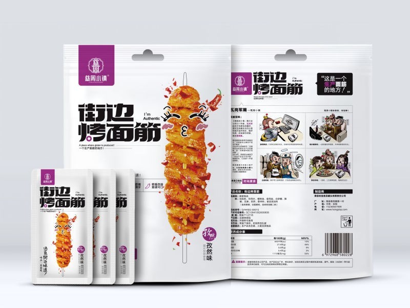 街边烤面筋-烧烤味