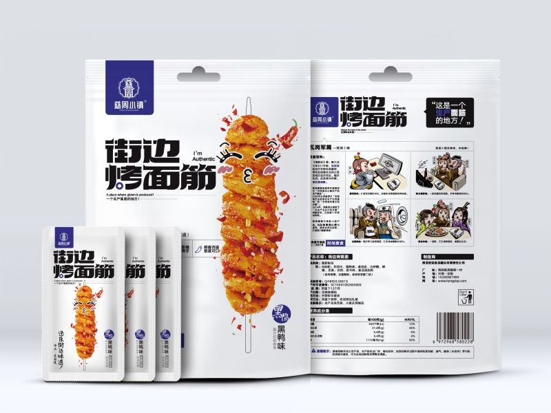 街边烤面筋-黑鸭味