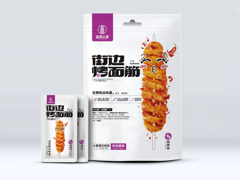 街边烤面筋-烧烤味