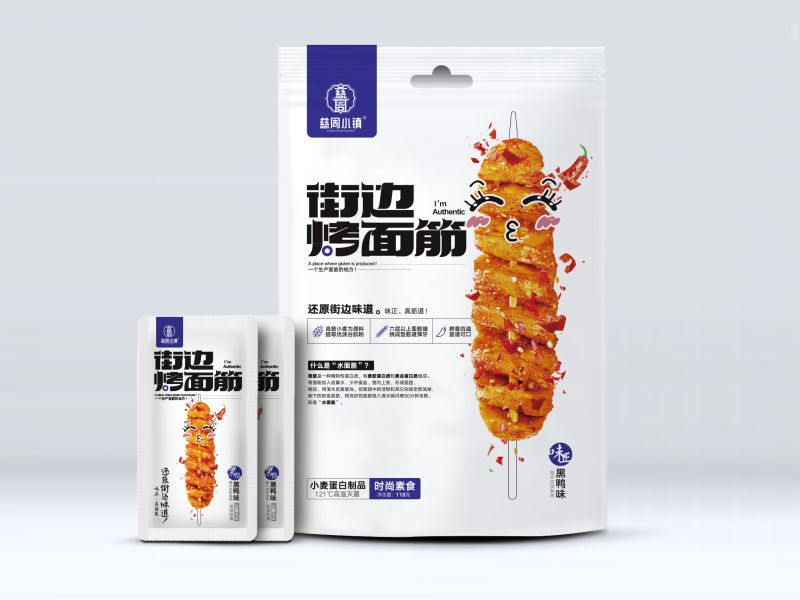 街边烤面筋-黑鸭味