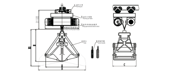 短小車單軌抓斗起重機