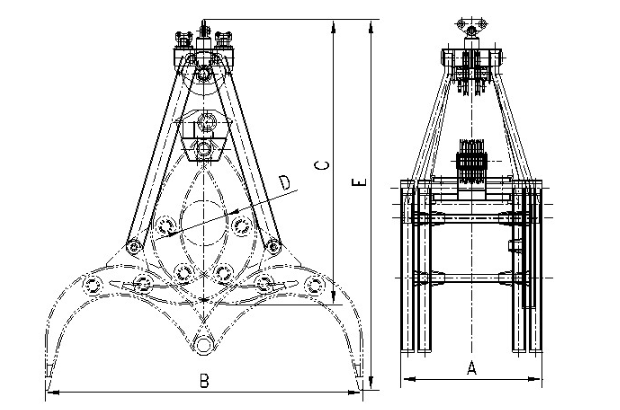 木材抓斗結構圖