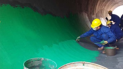 上海石化热电部1号塔玻璃鳞片防腐
