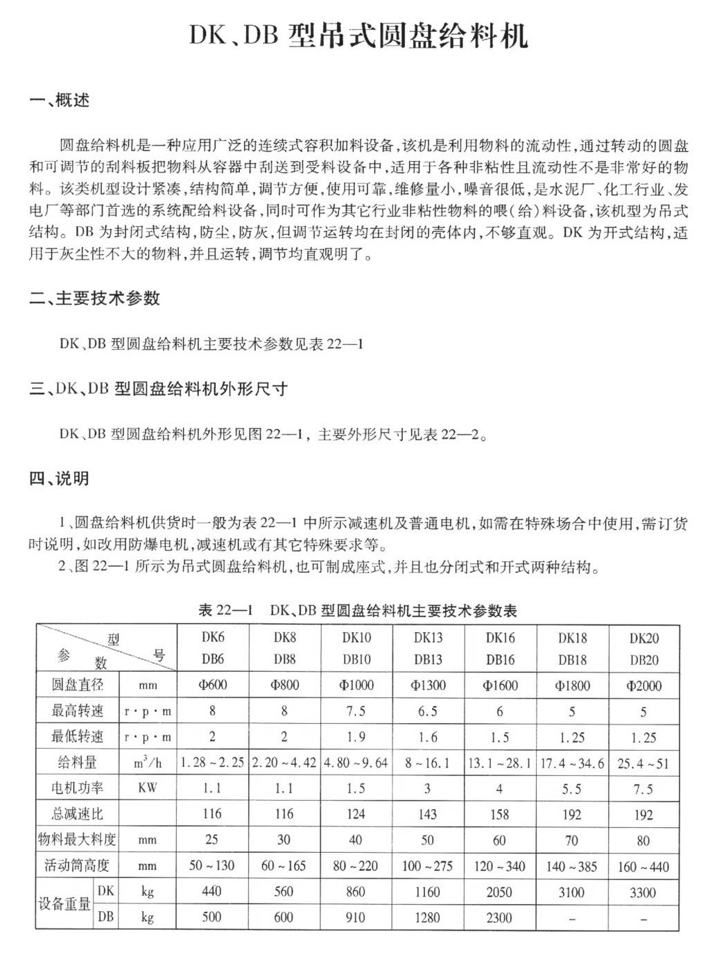 DK、DB型吊式圆盘给料机说明1