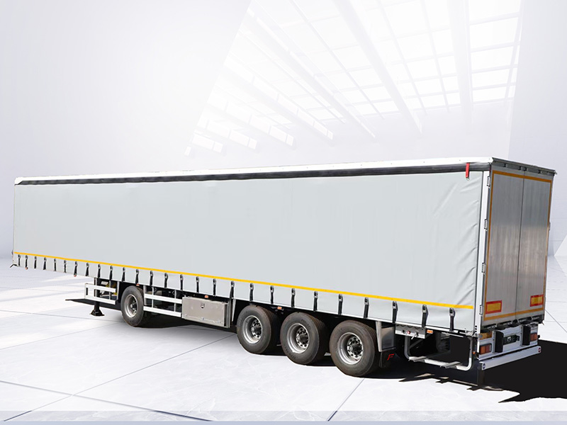 Double-shaft side curtain semi-trailer