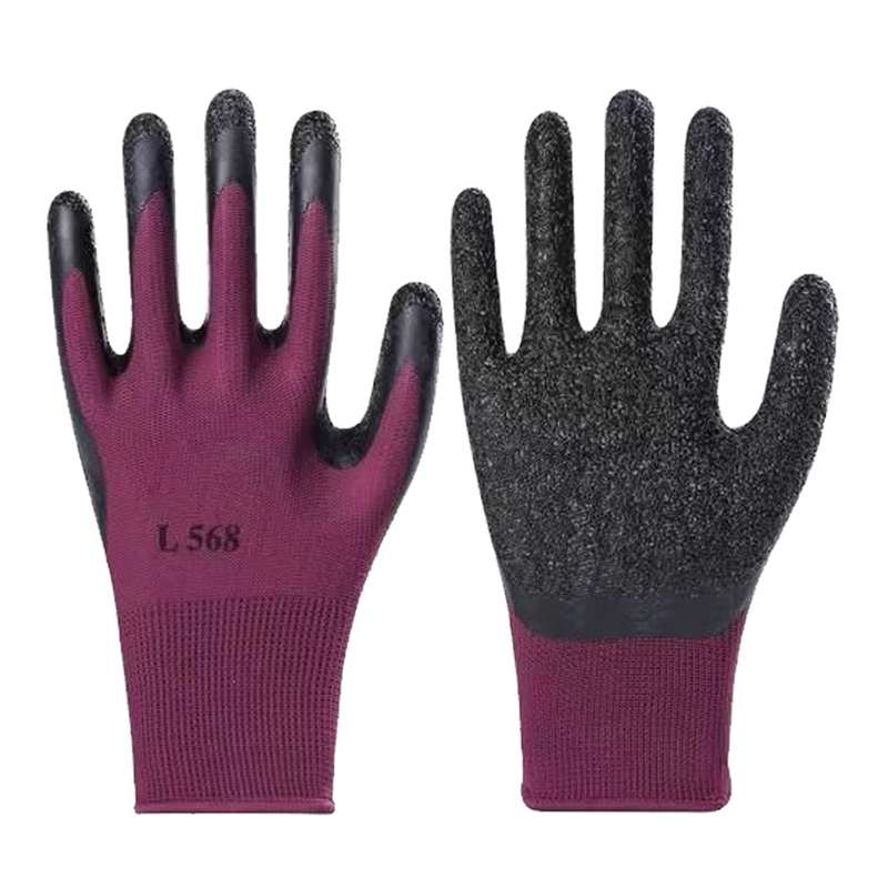 13-needle polyester natural latex gloves