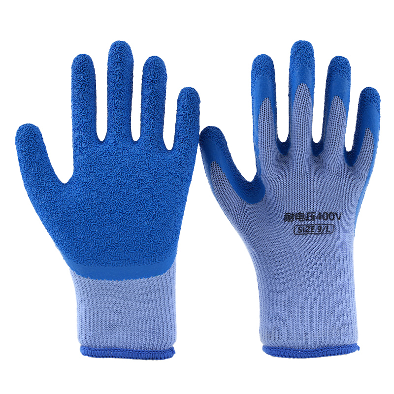 21-count polyester natural latex gloves