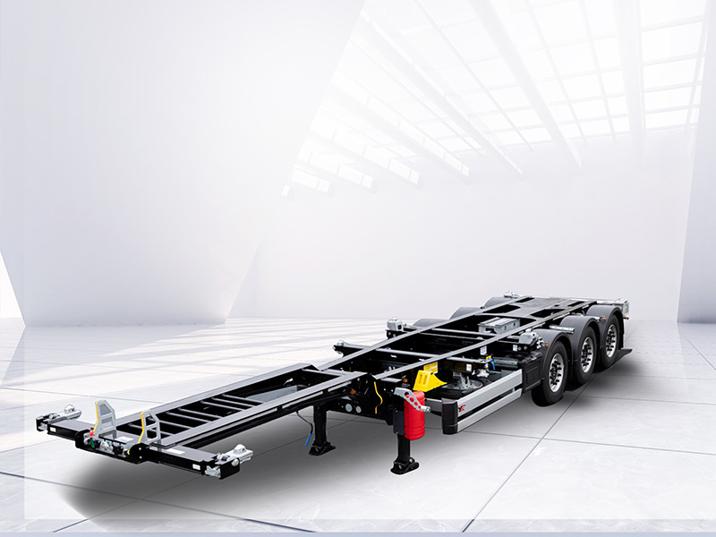 Homotaxial container transport semi-trailer