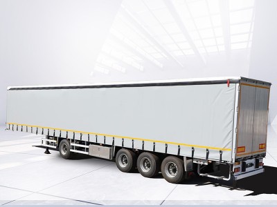 Double-shaft side curtain semi-trailer