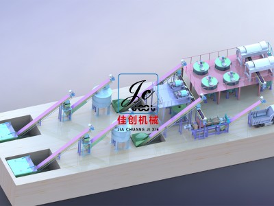 日处理100吨全套餐厨处理线