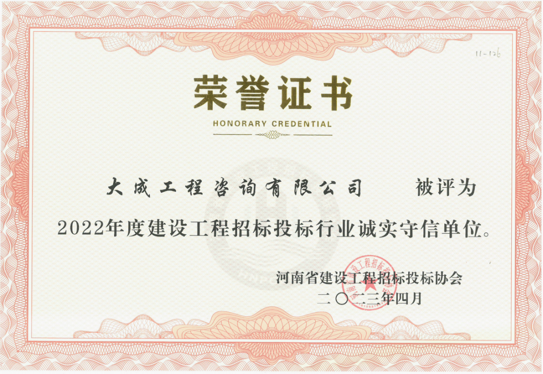 2022年诚实守信单位